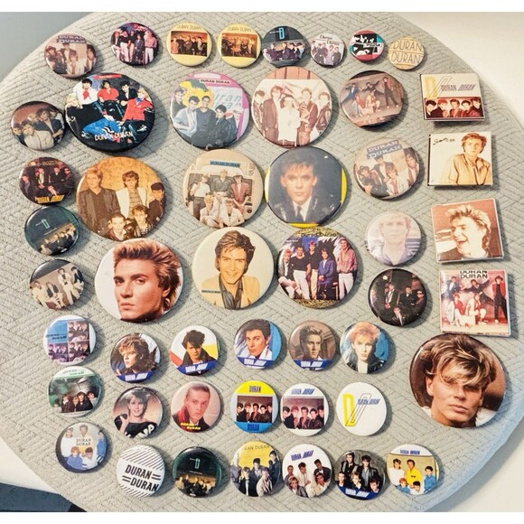 DURAN DURAN D2 Fab 5 Vintage 80s Lapel Concert Collectors Buttons Pins Lot Of 59 - Picture 1 of 4